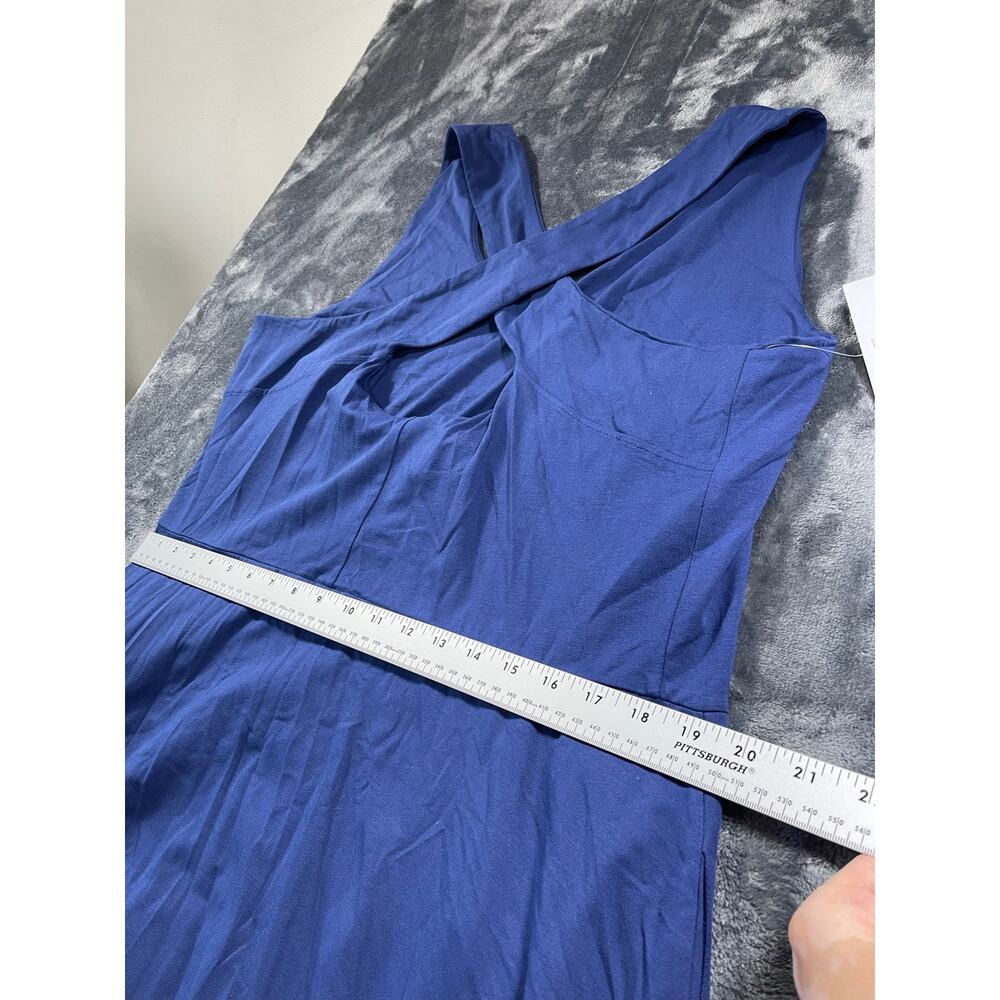Pact Organic Cotton Fit & Flare Open Back Maxi Dress Navy Blue Size 3XL NWOT - Picture 8 of 11